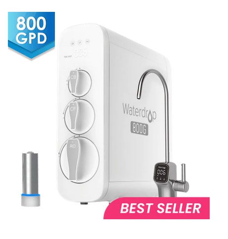 Waterdrop G3P800 Tankless RO System 800 GPD with UV Sterilizing Light and Smart Faucet