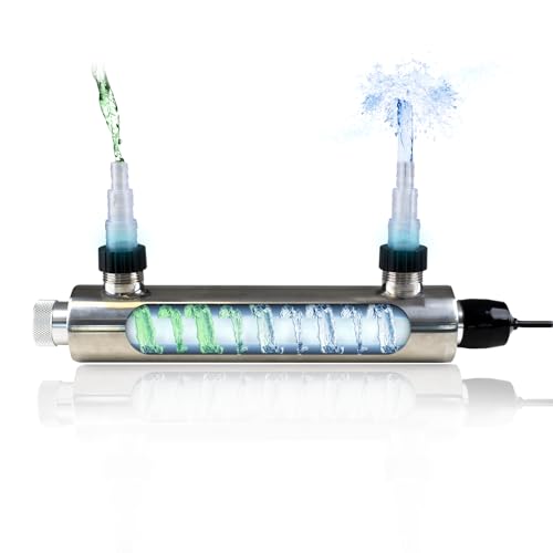 24W Inline UV Sterilizer for Aquarium 75 Gallon / 200 Gallon, UV Light