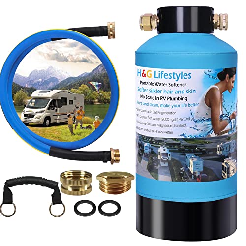 H&G lifestyles ?Portable Water Softener for RV 16,000 Grains with Water