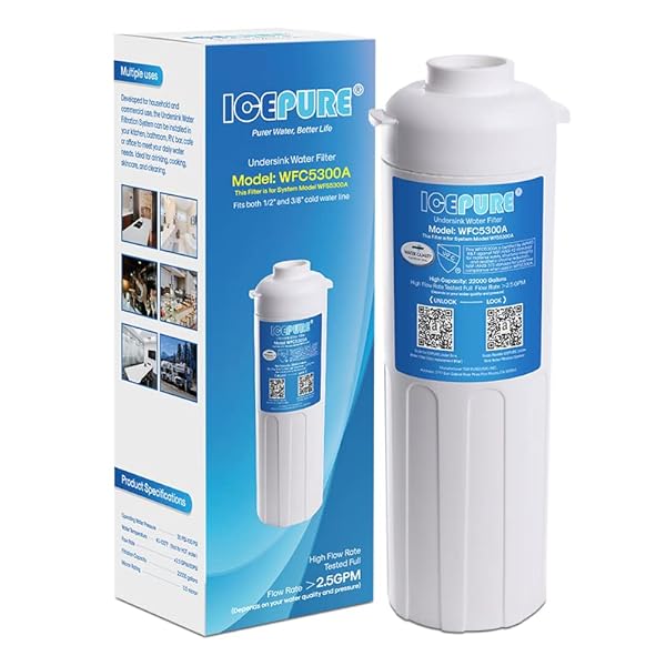 ICEPURE WFC5300A Under Sink Water Filter system, 3Years or 22K Gallons